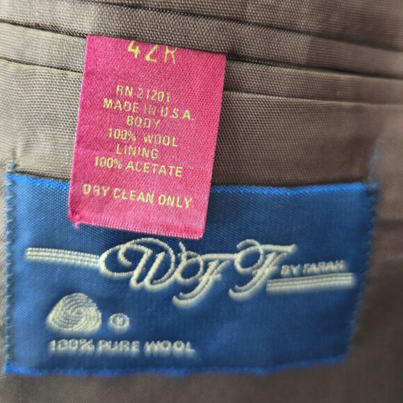 Vintage WFF by Farrah Men's Tweed Wool Blazer Sportscoat Size 42R Brown - Picture 6 of 9